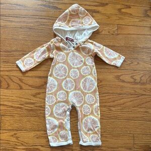 Milkbarn pink Hooded One Piece with grapefruit Print